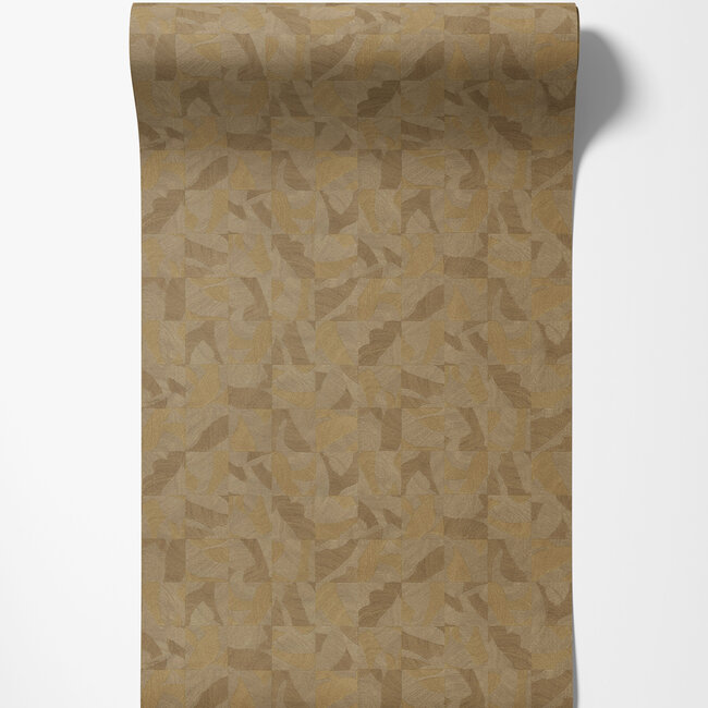 Dutch Wallcoverings Dutch Wallcoverings - FC Roberto Cavalli 9- blok goud - Vliesbehang - 10m x 106cm - 21069