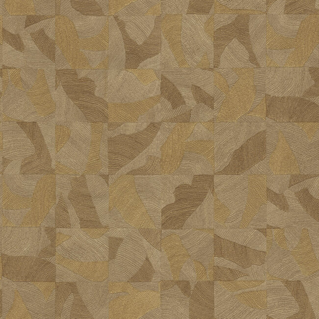 Dutch Wallcoverings Dutch Wallcoverings - FC Roberto Cavalli 9- blok goud - Vliesbehang - 10m x 106cm - 21069