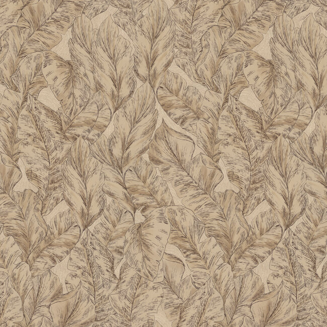 Dutch Wallcoverings Dutch Wallcoverings - FC Roberto Cavalli 9- bladeren beige - Vliesbehang - 10m x 106cm - 21071