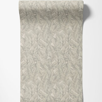 Dutch Wallcoverings Dutch Wallcoverings - FC Roberto Cavalli 9- bladeren grijs - 21073