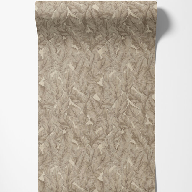 Dutch Wallcoverings Dutch Wallcoverings - FC Roberto Cavalli 9- bladeren beige - Vliesbehang - 10m x 106cm - 21076
