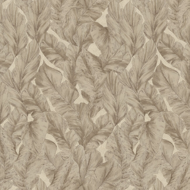Dutch Wallcoverings Dutch Wallcoverings - FC Roberto Cavalli 9- bladeren beige - Vliesbehang - 10m x 106cm - 21076