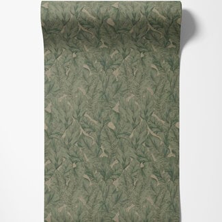 Dutch Wallcoverings Dutch Wallcoverings - FC Roberto Cavalli 9- bladeren grn/bei - 21077