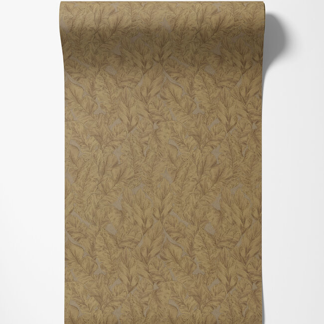 Dutch Wallcoverings Dutch Wallcoverings - FC Roberto Cavalli 9- bladeren goud - Vliesbehang - 10m x 106cm - 21079
