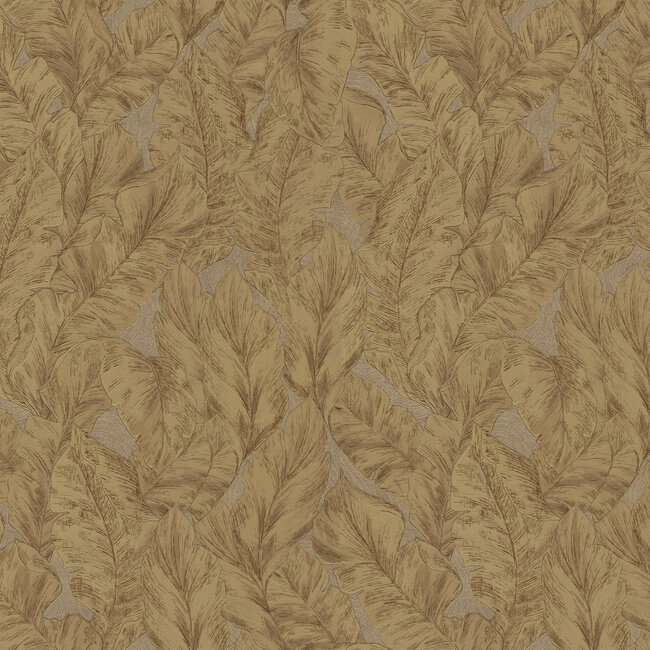 Dutch Wallcoverings Dutch Wallcoverings - FC Roberto Cavalli 9- bladeren goud - Vliesbehang - 10m x 106cm - 21079