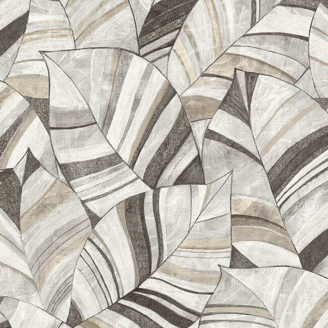 Dutch Wallcoverings Dutch Wallcoverings - Serenity - Native Leaves Greige - Vliesbehang - 10m x 53cm - SY27560