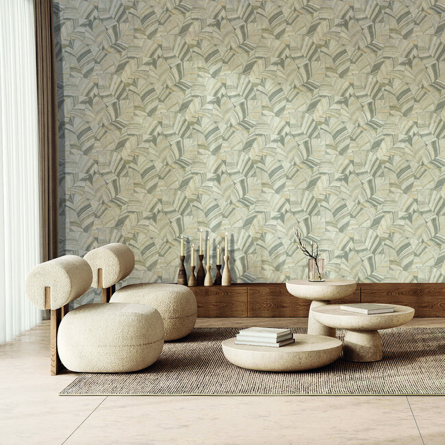 Dutch Wallcoverings Dutch Wallcoverings - Serenity - Native Leaves Beige - Vliesbehang - 10m x 53cm - SY27561