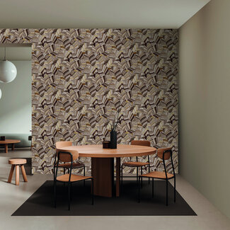 Dutch Wallcoverings Dutch Wallcoverings - Serenity - Native Leaves Chocolate Brown - SY27563