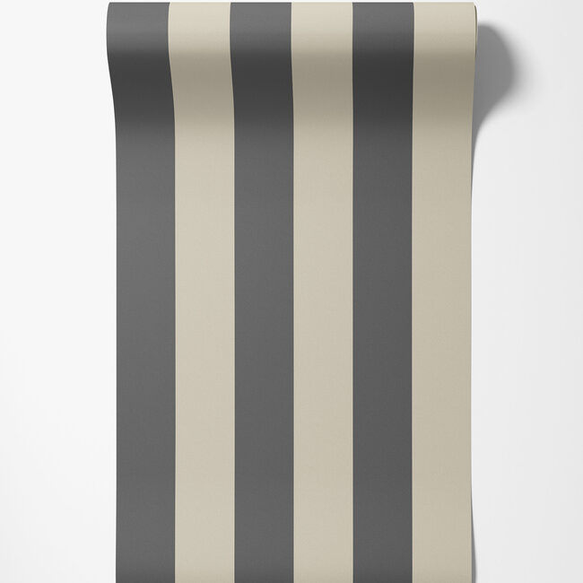 Dutch Wallcoverings Dutch Wallcoverings - FC Simply Stripes - Bloc Stripe Onyx - Vliesbehang - 10m x 50cm - SIS50106W