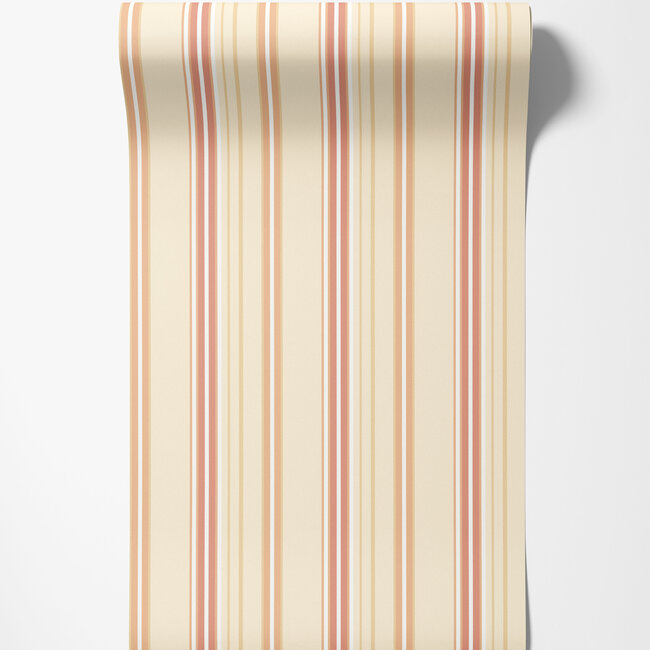 Dutch Wallcoverings Dutch Wallcoverings - FC Simply Stripes - Ribbon Stripe Spice - Vliesbehang - 10m x 50cm - SIS50127W