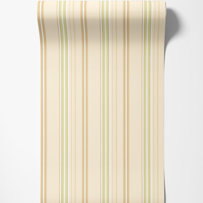 Dutch Wallcoverings Dutch Wallcoverings - FC Simply Stripes - Ribbon Stripe Pear - Vliesbehang - 10m x 50cm - SIS50128W
