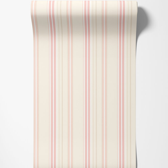 Dutch Wallcoverings Dutch Wallcoverings - FC Simply Stripes - Ribbon Stripe Blossom - Vliesbehang - 10m x 50cm - SIS50129W