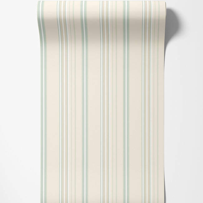 Dutch Wallcoverings Dutch Wallcoverings - FC Simply Stripes - Ribbon Stripe Mint - Vliesbehang - 10m x 50cm - SIS50130W