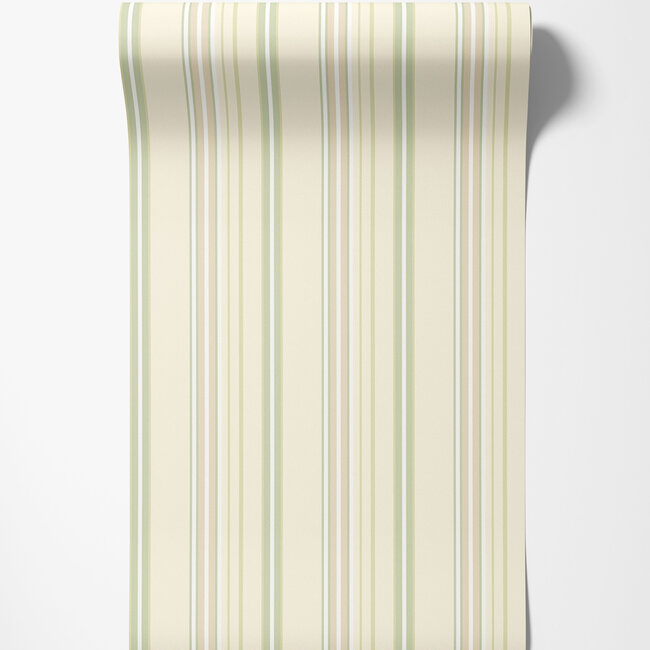 Dutch Wallcoverings Dutch Wallcoverings - FC Simply Stripes - Ribbon Stripe Fennel - Vliesbehang - 10m x 50cm - SIS50132W