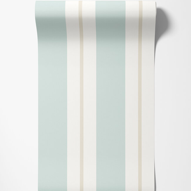 Dutch Wallcoverings Dutch Wallcoverings - FC Simply Stripes - Wide Stripe Seafoam - Vliesbehang - 10m x 50cm - SIS50134W