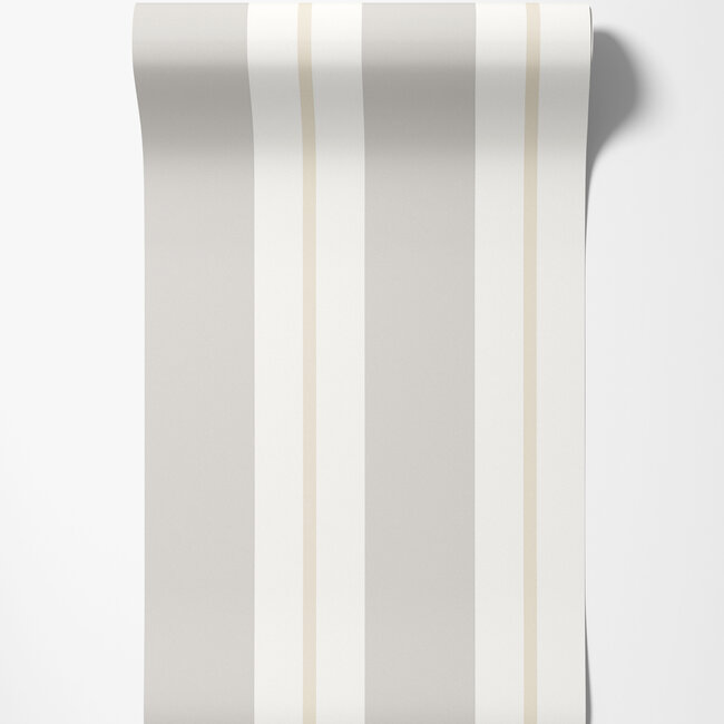 Dutch Wallcoverings Dutch Wallcoverings - FC Simply Stripes - Wide Stripe Stone - Vliesbehang - 10m x 50cm - SIS50137W
