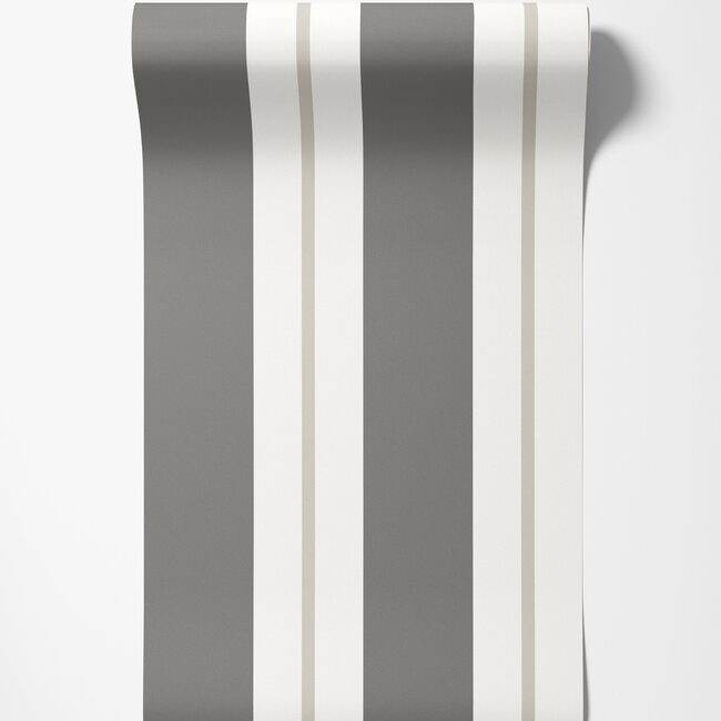 Dutch Wallcoverings Dutch Wallcoverings - FC Simply Stripes - Wide Stripe Charcoal - Vliesbehang - 10m x 50cm - SIS50138W