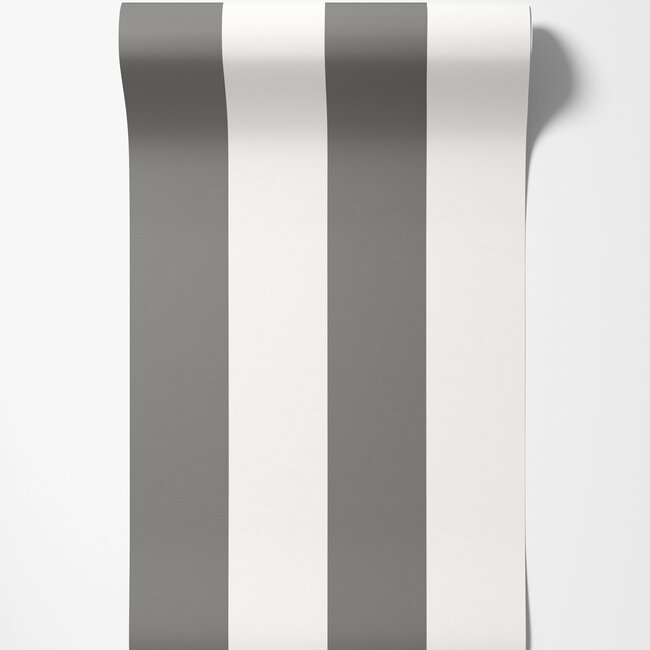 Dutch Wallcoverings Dutch Wallcoverings - FC Simply Stripes - Wide Stripe Charcoal - Vliesbehang - 10m x 50cm - SIS50144W