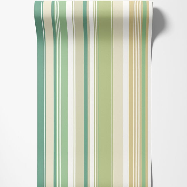 Dutch Wallcoverings Dutch Wallcoverings - FC So Stripey - Barcode Emerald - Vliesbehang - 10m x 50cm - STR50108W