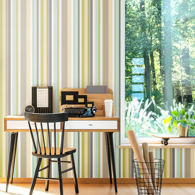 Dutch Wallcoverings Dutch Wallcoverings - FC So Stripey - Barcode Smokey  - Vliesbehang - 10m x 50cm - STR50109W