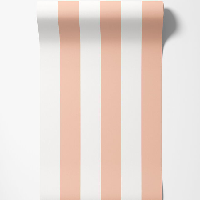Dutch Wallcoverings Dutch Wallcoverings - FC So Stripey - Bloc Stripe Peach Puff - Vliesbehang - 10m x 50cm - STR50114W