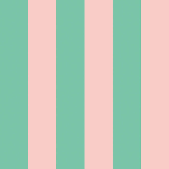 Dutch Wallcoverings Dutch Wallcoverings - FC So Stripey - Bloc Stripe Jade Blossom - Vliesbehang - 10m x 50cm - STR50115W