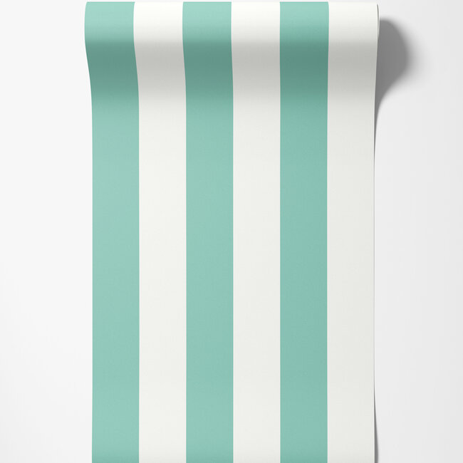 Dutch Wallcoverings Dutch Wallcoverings - FC So Stripey - Bloc Stripe Jade - Vliesbehang - 10m x 50cm - STR50116W