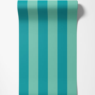 Dutch Wallcoverings Dutch Wallcoverings - FC So Stripey - Bloc Stripe Rich Teal - STR50117W