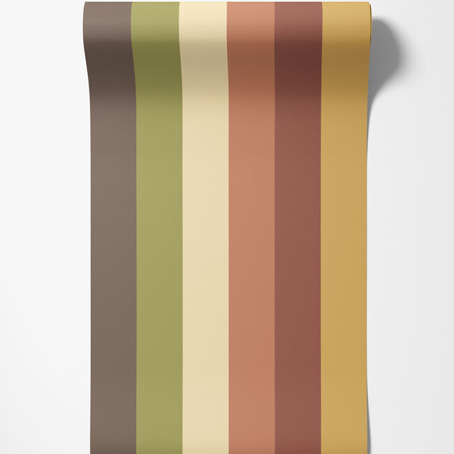 Dutch Wallcoverings Dutch Wallcoverings - FC So Stripey - Rainbow Bloc Autumn Twist - Vliesbehang - 10m x 50cm - STR50120W