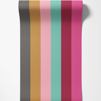 Dutch Wallcoverings Dutch Wallcoverings - FC So Stripey - Rainbow Bloc Magenta - STR50122W