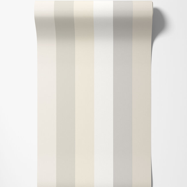 Dutch Wallcoverings Dutch Wallcoverings - FC So Stripey - Rainbow Bloc Oyster - Vliesbehang - 10m x 50cm - STR50125W