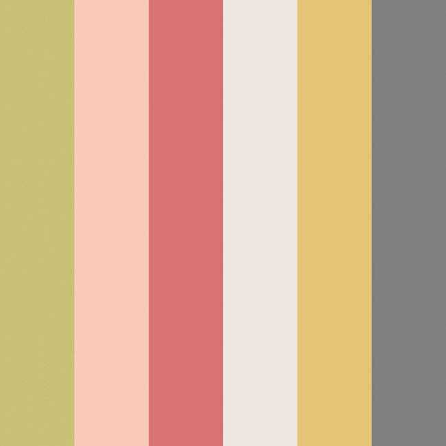 Dutch Wallcoverings Dutch Wallcoverings - FC So Stripey - Rainbow Bloc Cherry Twist - Vliesbehang - 10m x 50cm - STR50128W