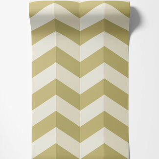Dutch Wallcoverings Dutch Wallcoverings - FC So Stripey - Illusion Chevron Olive - STR50129W
