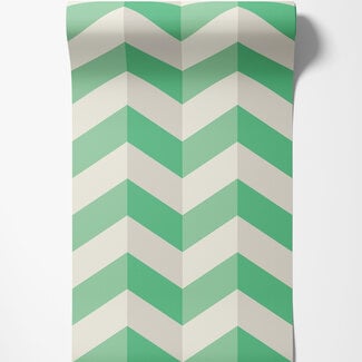 Dutch Wallcoverings Dutch Wallcoverings - FC So Stripey - Illusion Chevron Jade - STR50130W