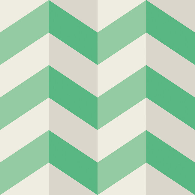 Dutch Wallcoverings Dutch Wallcoverings - FC So Stripey - Illusion Chevron Jade - Vliesbehang - 10m x 50cm - STR50130W
