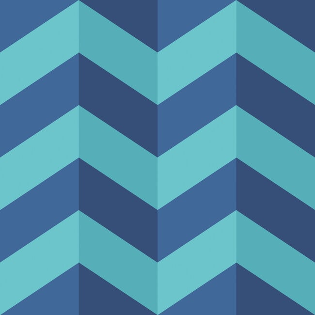 Dutch Wallcoverings Dutch Wallcoverings - FC So Stripey - Illusion Chevron Cerulean Mix - Vliesbehang - 10m x 50cm - STR50131W