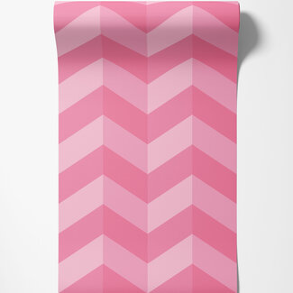 Dutch Wallcoverings Dutch Wallcoverings - FC So Stripey - Illusion Chevron Fuchsia - STR50132W
