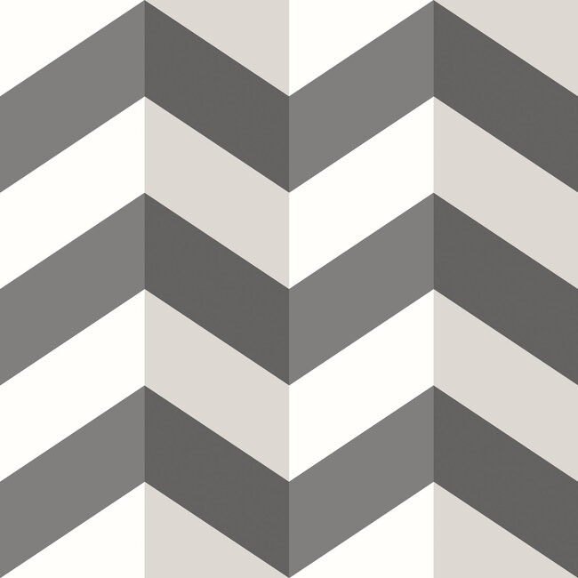 Dutch Wallcoverings Dutch Wallcoverings - FC So Stripey - Illusion Chevron Blackboard - Vliesbehang - 10m x 50cm - STR50134W