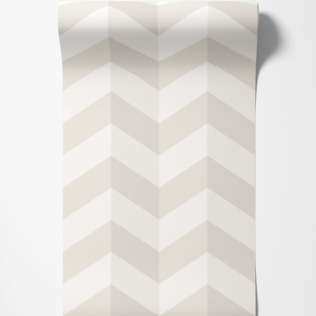 Dutch Wallcoverings Dutch Wallcoverings - FC So Stripey - Illusion Chevron Coconut Pop - Vliesbehang - 10m x 50cm - STR50135W