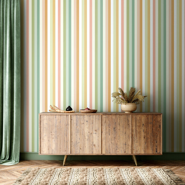 Dutch Wallcoverings Dutch Wallcoverings - FC So Stripey - Kaleidoscope Sand Drift - Vliesbehang - 10m x 50cm - STR50140W