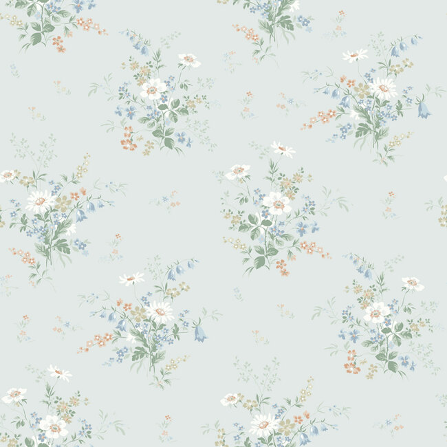 Dutch Wallcoverings Dutch Wallcoverings - FC Sommarang- Olivia blue - Vliesbehang - 10m x 53cm - 16004
