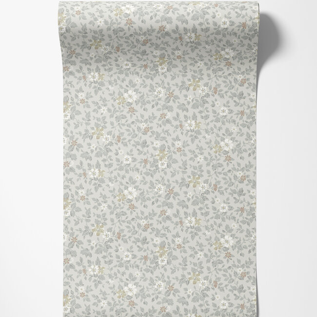 Dutch Wallcoverings Dutch Wallcoverings - FC Sommarang- Linnea grey - Vliesbehang - 10m x 53cm - 16012
