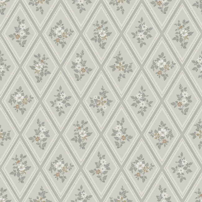 Dutch Wallcoverings Dutch Wallcoverings - FC Sommarang- Trellis grey - Vliesbehang - 10m x 53cm - 16014