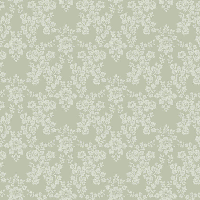 Dutch Wallcoverings Dutch Wallcoverings - FC Sommarang- Rosita green - Vliesbehang - 10m x 53cm - 16032