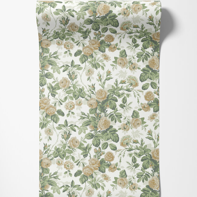 Dutch Wallcoverings Dutch Wallcoverings - FC Sommarang- Rosdalen yellow - Vliesbehang - 10m x 53cm - 16035