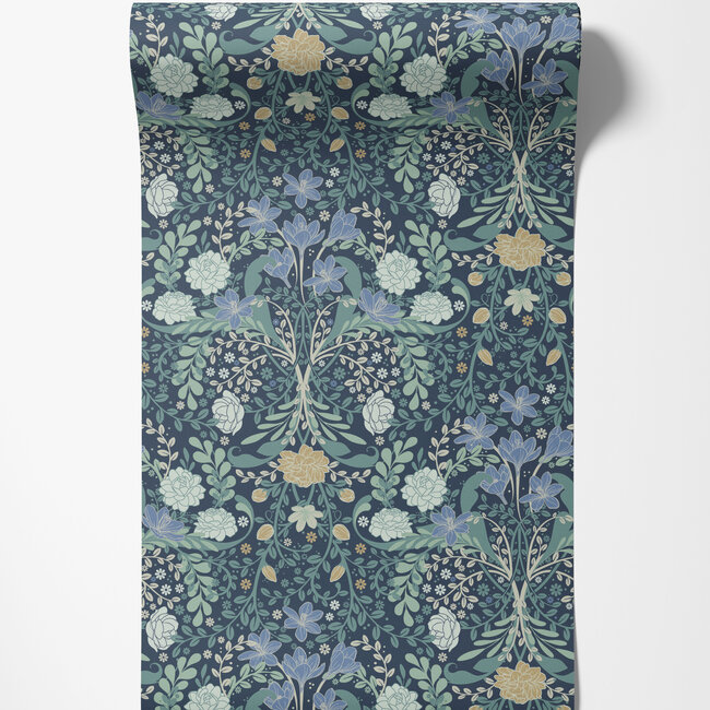 Dutch Wallcoverings Dutch Wallcoverings - FC Sunnano- Frösö Blue - Vliesbehang - 10m x 53cm - 24101