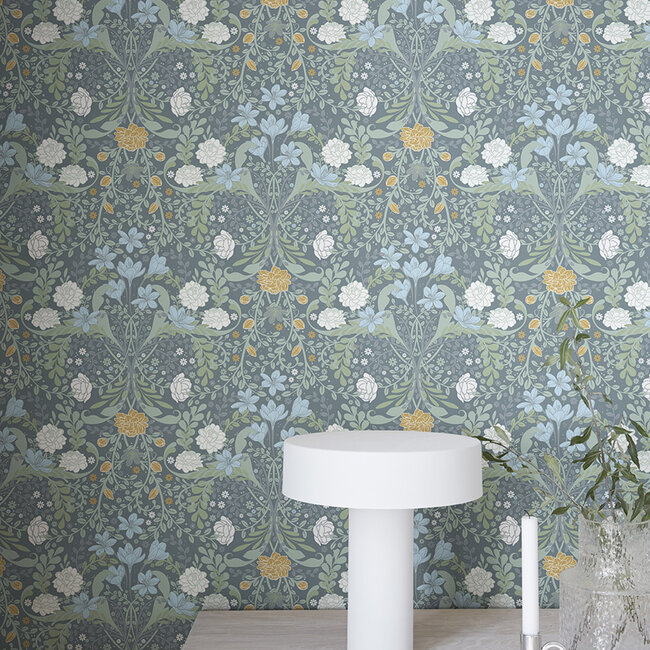 Dutch Wallcoverings Dutch Wallcoverings - FC Sunnano- Frösö Turquoise - Vliesbehang - 10m x 53cm - 24106