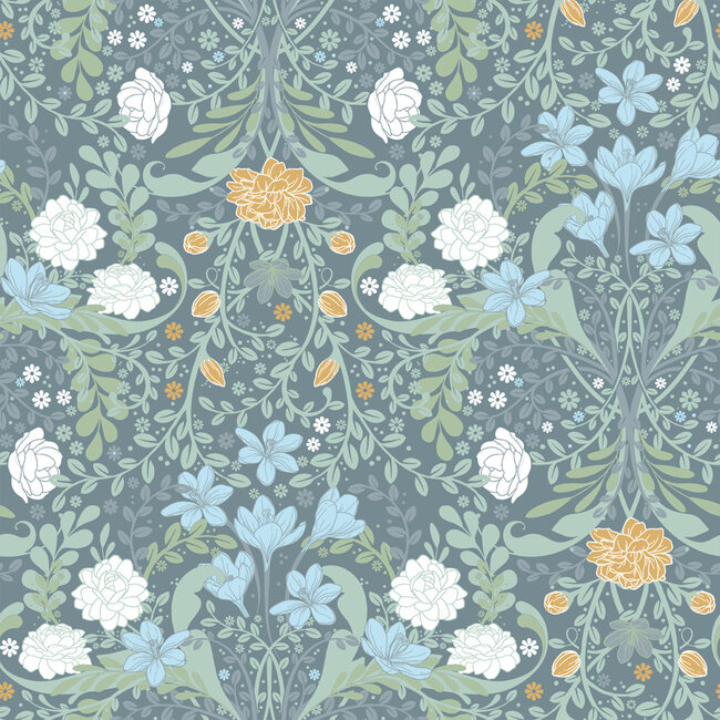 Dutch Wallcoverings Dutch Wallcoverings - FC Sunnano- Frösö Turquoise - Vliesbehang - 10m x 53cm - 24106