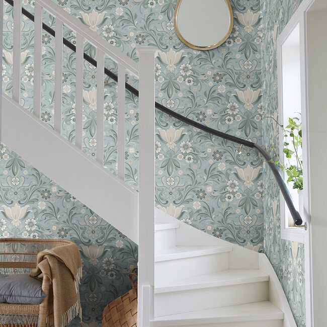 Dutch Wallcoverings Dutch Wallcoverings - FC Sunnano- Östanskär Turquoise - Vliesbehang - 10m x 53cm - 24111