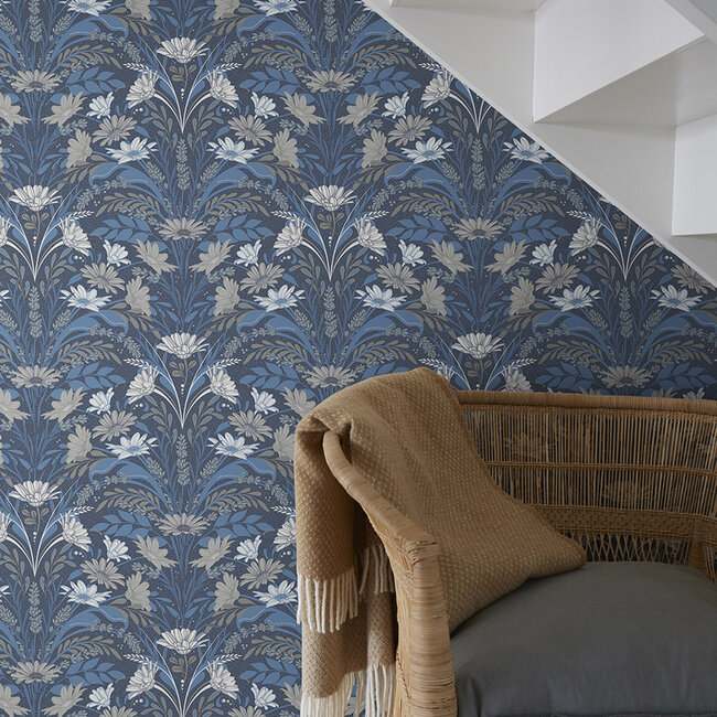 Dutch Wallcoverings Dutch Wallcoverings - FC Sunnano- Värmdö Blue - Vliesbehang - 10m x 53cm - 24115